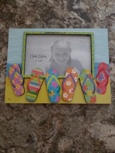 Margaritaville Beach FlipFlop Multicolor 4x6" Picture Frame Measures 9x6.75" EUC - Picture 1 of 11