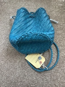 Dragon Diffusion Blue Woven-Leather Crossbody Bag - Picture 1 of 8