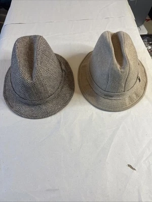 Vintage Lot Of 2 Men's STETSON Equalizer Fedora Wool Blend Tweed - Large - Image 1 of 4