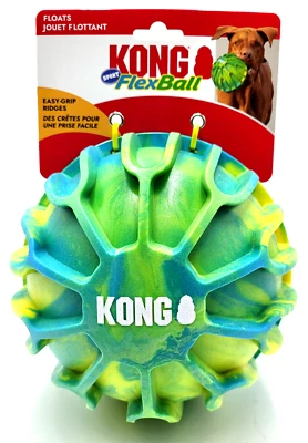 KONG Sport FlexBall XL Bouncy Floating Easy Grip Dog Fetch Toy 7.5" - Image 1 of 4
