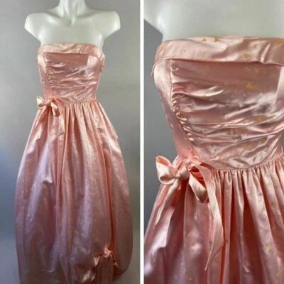 Vestido de Baile Sin Tirantes Rosa Steppin Out Brillo Corazones Hada Talla 5 XS De Colección Años 90 Foto 1 de 4