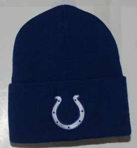 Ropa del equipo de la NFL con licencia Indianapolis Colts gorro tejido azul con puños - Imagen 1 de 4