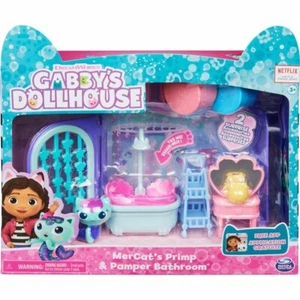NEW DREAMWORKS GABBY'S DOLLHOUSE MERCAT'S PRIMP & PAMPER BATHROOM SET - Picture 1 of 7