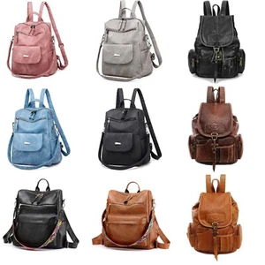 Modischer Damen Rucksack Leder Reise Hand Schulter Schultasche Ranzen Rucksack - Bild 1 von 55