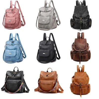 Fashion Women Backpack Leather Travel Hand Shoulder School Bag Satchel Rucksack - Image 1 of 4