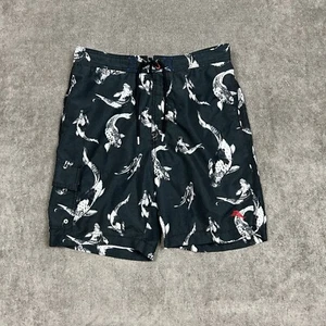 Bañador Tommy Bahama Talla Mediana 32 Negro Pez Gráfico Poliéster 9" Entrepierna - Imagen 1 de 8