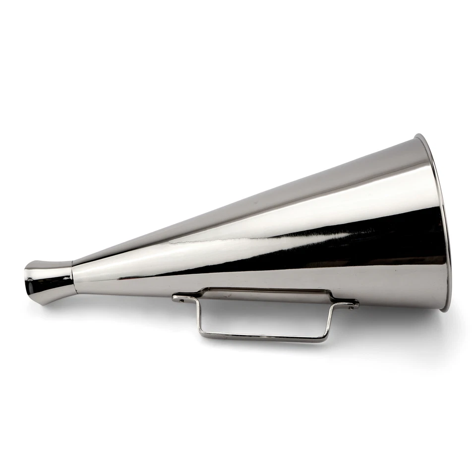 Megaphone maritim Messing massiv silber 36cm lang Sprachrohr antik Stil Nebelhor - Bild 1 von 2