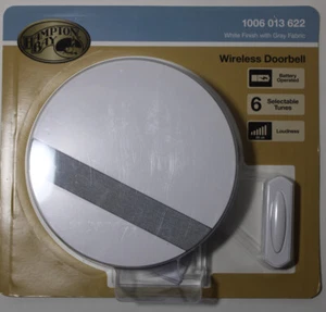 Campanello porta wireless a batteria Hampton Bay finitura bianco con tessuto grigio - Foto 1 di 2