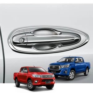 Chrome Handle Bowl Insert Housing Cup Cover For Toyota Hilux Revo SR5 2014 2018 - Picture 1 of 5