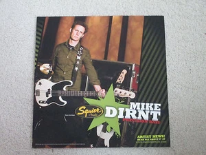 FENDER SQUIRE PRECISION BASS - MIKE DIRNT - GUITAR STORE 16 X 16 DISPLAY POSTER - Picture 1 of 1