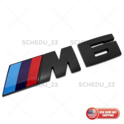 F06 F12 F13 Painted Matte Black M6 Rear Trunk Emblem Nameplate Badge - Imagem 1 de 4