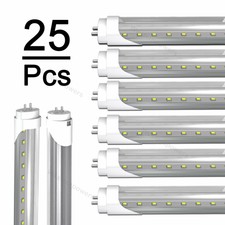 25 Pack 4ft Led Tube Light fluorescent Bulbs Replacement Dual-end Powered Clear