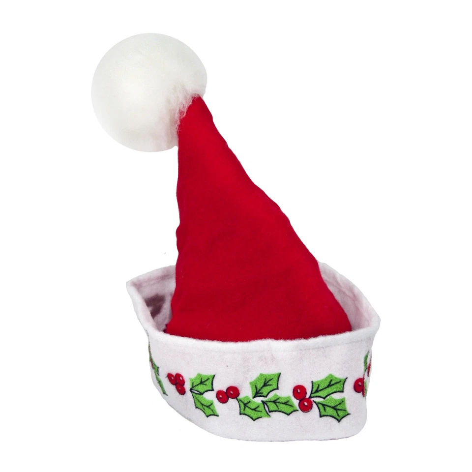 Adult Teen Elf Hat Helper Holly Red White Christmas Holiday Costume Santa Hat - Image 1 of 1