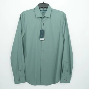 Perry Ellis Men's Dress Shirt S Green Solid Non-Iron 100% Cotton NWT $79.50 - Picture 1 of 12