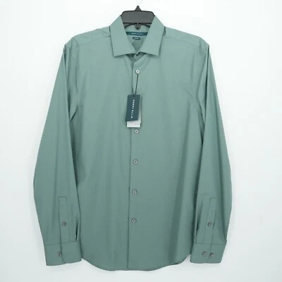 Perry Ellis Men's Dress Shirt S Green Solid Non-Iron 100% Cotton NWT $79.50 - Image 1 of 4