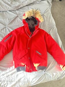 Canada Goose 14/16 Large Youth Rundle Bomber - Red Winter Jacket