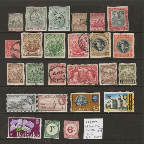 BARBADOS...Sc #70/349 & J4/J6...Mint & Used...1892/1970...25 Different Cover