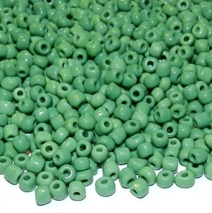 SB168 Green Solid Opaque 6/0 4mm Rondelle Glass Seed Beads 1-Ounce - Picture 1 of 1