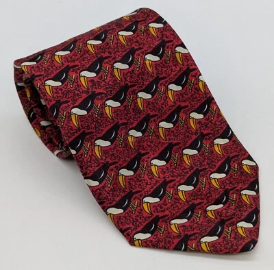 Robert Talbott for O'Connell's Lucas Chelf Red Toucan Novelty 100% Silk Tie - Image 1 of 3