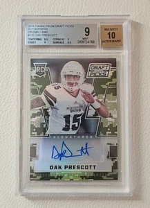 Dak Prescott Prizms Camo Rookie Autograph Card 187/199 BGS Mint 9 2016 Draft SP - Bild 1 von 7