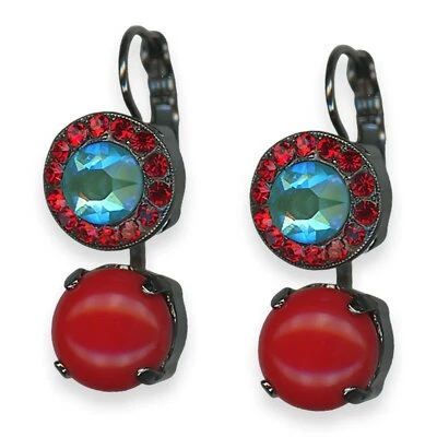 Mariana Earrings Happiness Joy Of Life Coll. Stunning Red Coral, Laguna Delit... - Image 1 of 3