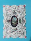 Antique Victorian Paper Lace Valentines Card “Token Of Love” w/ Poem Inside