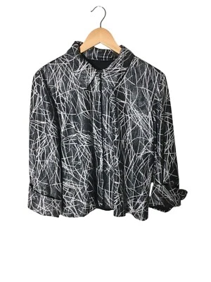 Joseph Ribkoff Jacket Women's Size 15 Black White Stripes - Image 1 of 4