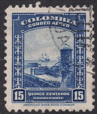 Colombia SC# C153 1948 - Fortificación Cartagena - Usado Foto 1 de 2