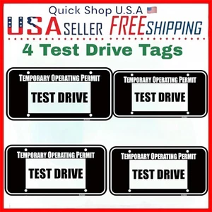 Lot of Four Test Driver Dealer Plate Tag Temporary Operating Permit (Black Color - Picture 1 of 3