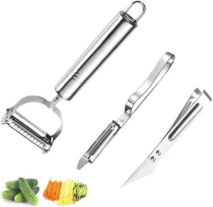 Herramienta de cocina pelador de frutas y verduras canahoria de acero inoxidable 3 piezas - Imagen 1 de 12