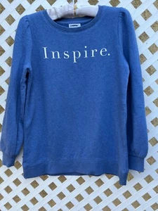 Talbots Dress For Success INSPIRE  Puff Sleeve Blue Sweatshirt S/P NWOT - Picture 1 of 4