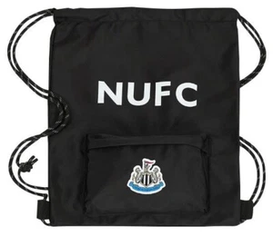 NEWCASTLE UNITED Official Black NUFC Crest Drawstring Bag 18" x 15" By Castore - Picture 1 of 4