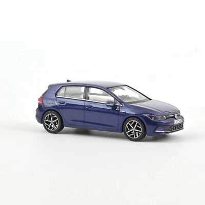1/43 Volkswagen Golf VIII 2020 Blue Metallic with Case Model Car by Norev 840134 - Image 1 of 4