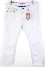 DESIGUAL Lucas Men Jeans EU38 Slim Fit Wash Light Blue Cotton Stretch Button-Fly