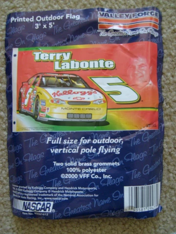 NASCAR TERRY LABONTE # 5 KELLOGG'S 36"X60" FLAG WITH GROMMETS Cover