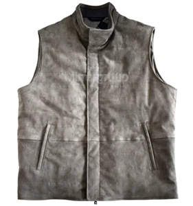 $1498 New PETER MILLAR CROWN CRAFTED Gray VANTAGE SUEDE QUILTED Men's Vest 2XL - Picture 1 of 24