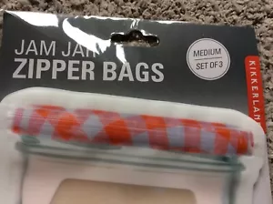 2 bolsas con cremallera BNIP Kikkerland medianas con jam jarras - aptas para lavavajillas reutilizables 500 ml - Imagen 1 de 5
