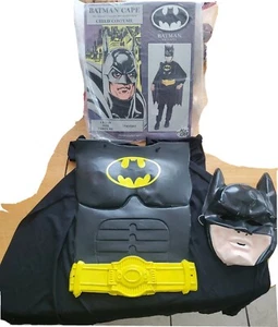 VINTAGE DC Batman Returns Halloween Costume Batman Cape & Mask & Chest 1992 - Picture 1 of 22