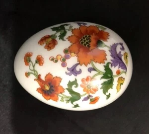 Limoges France Egg Shaped Trinket Keepsake Box - Flower Pattern - Bild 1 von 7