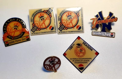 Lot 6 Pins New York Yankees Spring Training Legends Field Pepsi Vintage + More - Image 1 of 4
