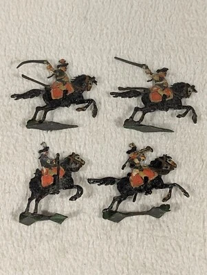 Antique Ernst HEINRICHSEN Nurnberg Soldier Flats ~ Calvary Charge Swords Drawn - Image 1 of 3