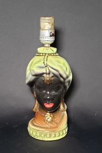 Vintage Used Ceramic Blackamoor Figural Head Lamp for Repair - NO CORD - Picture 1 of 5
