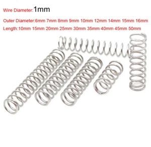 Compression Spring 1.0mm  Wire Diameter 304 Stainless Steel 1x6x10mm ~ 1x16x50mm - Picture 1 of 5