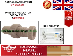 TORNILLO Y TUERCA REGULADOR DE PRENSA #229-07554 PARA MÁQUINA DE PUNTADA DE BLOQUEO JUKI DDL-8700 - Imagen 1 de 3