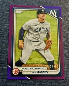2024 Bowman Purple Roc Riggio /250 New York Yankees - Picture 1 of 2