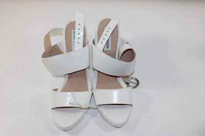 Sandalias de tacón Steve Madden para mujer talla 8 cuero blanco 0026 nuevas en caja Foto 1 de 2