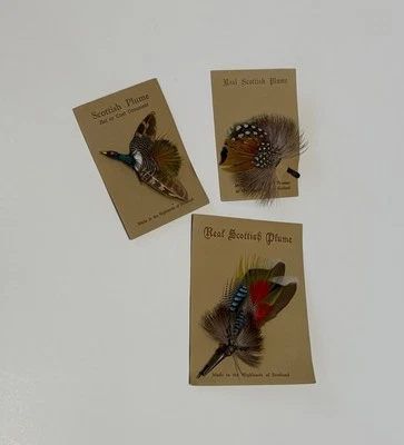 Vintage Real Scottish Plume Pin Scotland Feather Stag Duck Bird Kilt Pin - Image 1 of 4