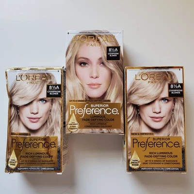 Tinte de cabello Loreal Superior Preference 8 1/2A rubio champán 8,5A *Cajas Foto 1 de 4