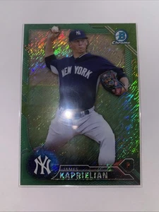 2016 BOWMAN CHROME PROSPECTS GREEN SHIMMER REFRACTOR JAMES KAPRIELIAN #/99 A'S - Picture 1 of 3