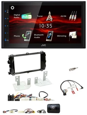 JVC USB Bluetooth Lenkrad DAB 2DIN Autoradio für Toyota Auris 2013-2015 schwarz - Bild 1 von 4